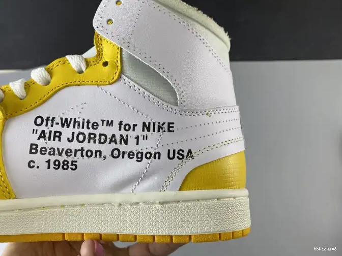 Rep TBkick Dark Jordan Yellow-Cone Air 1 AQ0818-149 Powder Off-White White NRG x 0605